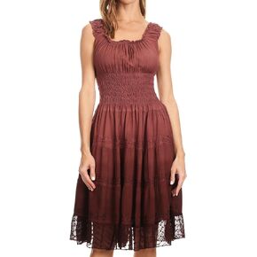 Sakkas Womens Mid Length Spring Maiden Ombre Peasant Dress