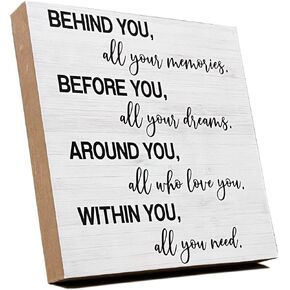 Graduation Decorations Wooden Senior Night Gifts Class of 2025 Graduation Gift Positive Graduation Quote Sign Desk Decor Rustic Home Congrats Grad Decorations - White