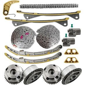 16PCS Engine Timing Chain Kit with VVT Gears for 2012-2022 Kia Sorento Sedona Cadenza K900 Stinger Telluride for Hyundai Santa Fe Azera Palisade Genesis G70 G80 G90 Sedan Coupe 3.3L 3.8L