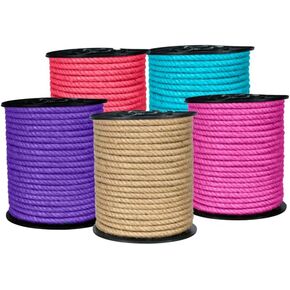 KIS Premium Natural Jute Rope 6MM (1/4 Inch 50 FT), Smell Free, Crafts, Cat Scratching, Home Decor, Biodegradable, Hemp Sisal Manila, Decoration, Camping, PET Friendly - Handmade DIY - Colorful…