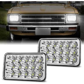 2PCS Led Headlights 5x7 45W Sealed Beam Headlight Hi/Low Rectangle Headlight Compatible with Chevy Express 1500 2500 3500 Cargo Van F-150 F-250 F-350 Wrangler YJ Cherokee XJ Kenworth T300