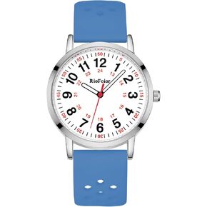 Nurse Watch for Nurses,Nursing Students,Medical Professionals,Doctors,with Variety Colors,Second Hand and 24 Hour,Soft Breathable Colour Silicone Band.Easy to Read Waterproof Watch.