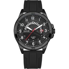 Waterproof Watch Analog Military Stylish Durable Timepiece for Men Adult Sports Wrist Quartz Watches,Silicone Strap