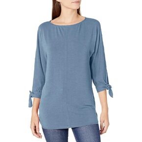 Max Studio Women's Tie Sleeve French Terry Tunic