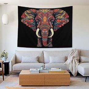 Buyidec Boho Elephant Tapestry Wall Hanging Art Deco Tapestries for Bedroom Living Room Dorm