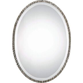 Uttermost Annadel Polished Nickel 20" x 28" Oval Wall Mirror