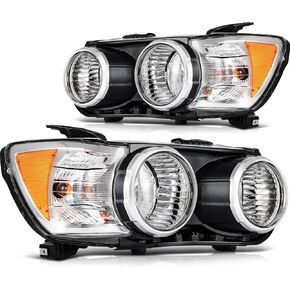 مجموعة مصابيح أمامية لسيارة شيفروليه سونيك 2012-2016 مبيت أسود كهرماني عاكس عدسة واضحة للسائق ومصابيح أمامية جانبية للركاب in Kuwait