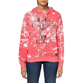 Disney Women's Ladies Mickey Mouse Fashion Pullover Fleece Hoodie-Junior Sizes