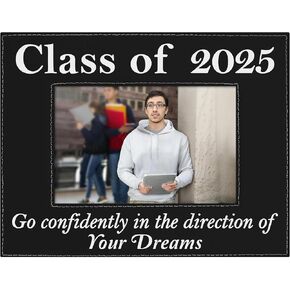 ThisWear Large Photo Frame Class of 2025 Go Confidently Direction of Dreams 8x10 Photo Leatherette Photo Frame Black