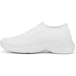 Casbeam Mens Slip-on Tennis Shoes Walking Running Sneakers Lightweight Breathable Casual Soft Sole Mesh Work Gym Trainers White Size 15