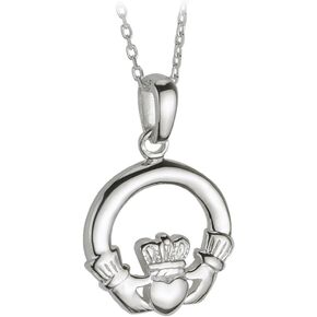 Biddy Murphy Irish Claddagh 925 Sterling Silver Pendant Necklace for Women, Traditional Style, Imported from Ireland