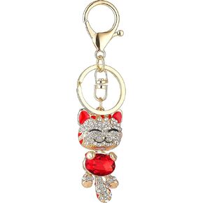 Cute Kitten Cat Bling Crystals Rhinestone Key Chain Keyring Holder Handbag Charm For Pet Lover (Pink)…