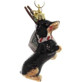 Noble Gems™ Dachshund With Antlers Glass Ornament for Christmas