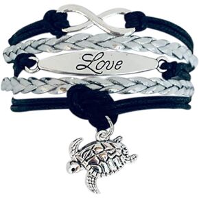 Turtle Bracelet, Infinity Love Turtle Gifts, Sea Turtle Jewelry Charm Bracelet Gifts for Women - Turtle Lovers, Turtle Themed Gifts