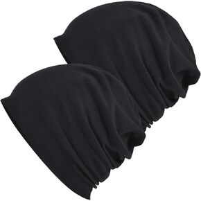 XURIGOX Cotton Beanie Hats for Men Women Stretchy Workout Cap, Helmet Liner, Lightweight Running Hat, Athletic Skullcap