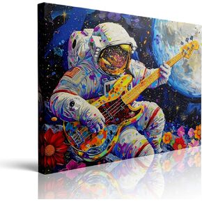Space Themed Room Decor for Men, Kids, Boys - Astronaut Decor, Kids Room, Nursery, Dorm Decor for College Boys, Room Decor for Teen Girls Ready To Hang (12“x16")