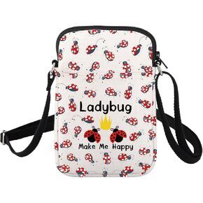 FUSTMW Ladybug Crossbody Bag Ladybug Lover Gifts Good Luck Ladybug Gifts Entomologist Gifts Small Ladybug Wallet Pouch