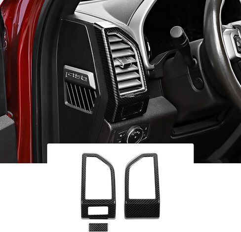 Voodola for F150 2015-2020 ألياف الكربون الحبوب لوحة القيادة الجانب منفذ تنفيس يغطي الكسوة لفورد F150 2015-2020(F150 F250) in Kuwait