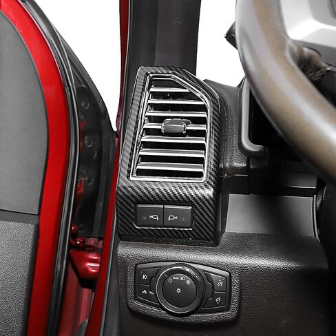 Voodola for F150 2015-2020 ألياف الكربون الحبوب لوحة القيادة الجانب منفذ تنفيس يغطي الكسوة لفورد F150 2015-2020(F150 F250) in Kuwait