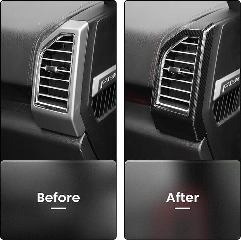 Voodola for F150 2015-2020 ألياف الكربون الحبوب لوحة القيادة الجانب منفذ تنفيس يغطي الكسوة لفورد F150 2015-2020(F150 F250) in Kuwait