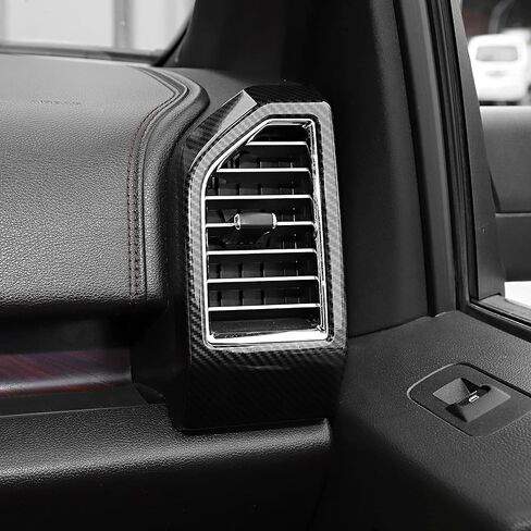 Voodola for F150 2015-2020 ألياف الكربون الحبوب لوحة القيادة الجانب منفذ تنفيس يغطي الكسوة لفورد F150 2015-2020(F150 F250) in Kuwait