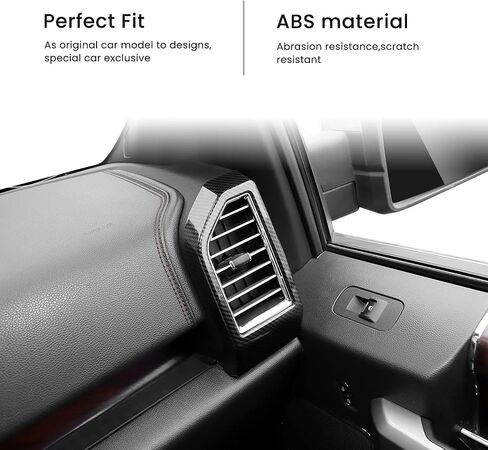 Voodola for F150 2015-2020 ألياف الكربون الحبوب لوحة القيادة الجانب منفذ تنفيس يغطي الكسوة لفورد F150 2015-2020(F150 F250) in Kuwait