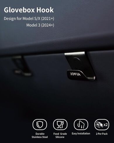 خطاف صندوق القفازات من منتجات Jowua متوافق مع Tesla Model S/X Glovebox 2021+ (عبوتان) in Kuwait