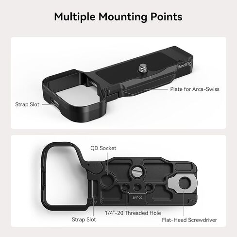 لوحة قاعدة SmallRig ZV-E10 II لجهاز Sony Alpha ZV-E10 II، لوحة تثبيت سفلية مع لوحة سريعة التحرير لـ Arca، مقبس QD، فتحة حزام اليد، 1/4 بوصة - 20 فتحة ملولبة - 4950 in Saudi Arabia