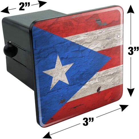 GRAPHICS & MORE Rustic Distressed Puerto Rico Flag Wood Look Tow Trailer Hitch Cover Plug Insert in Saudi Arabia