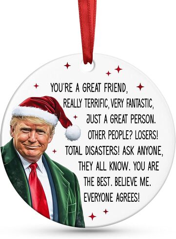 Yes, I’m a Trump Girl Ornament - Funny Trump President Ornament for Christmas - Trump 2024 Election Gift - Patriotic Christmas Ornament for Trump Fans - Unique for Trump Supporters in Kuwait