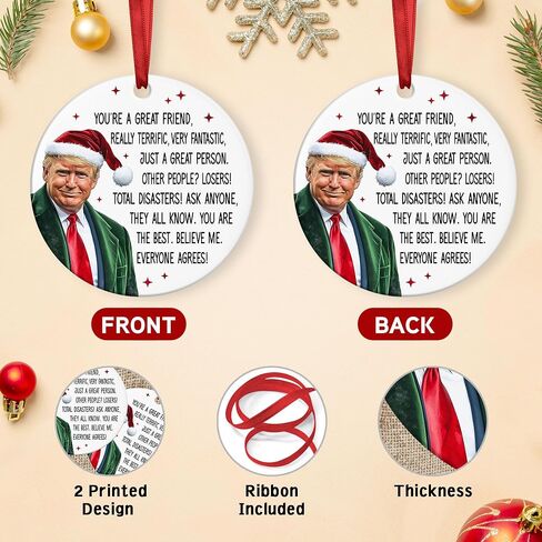 Yes, I’m a Trump Girl Ornament - Funny Trump President Ornament for Christmas - Trump 2024 Election Gift - Patriotic Christmas Ornament for Trump Fans - Unique for Trump Supporters in Kuwait
