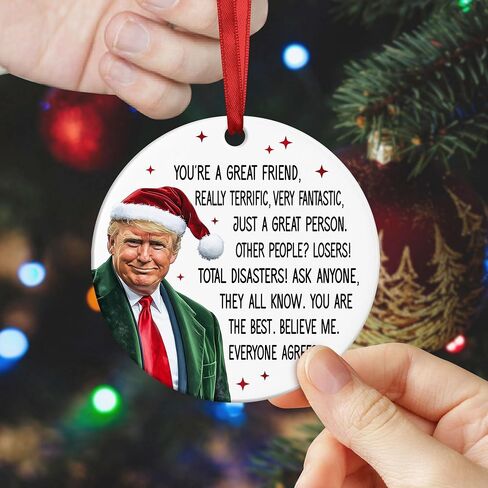 Yes, I’m a Trump Girl Ornament - Funny Trump President Ornament for Christmas - Trump 2024 Election Gift - Patriotic Christmas Ornament for Trump Fans - Unique for Trump Supporters in Kuwait