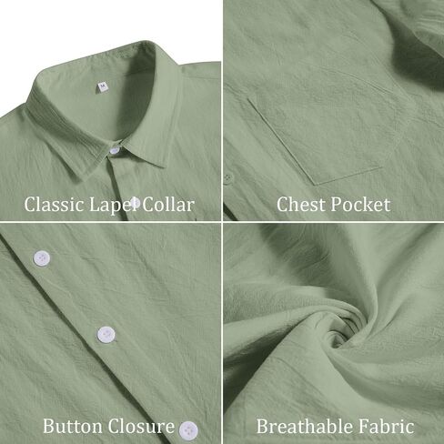 Vssjavun Mens Short Sleeve Button Down Shirts Casual Cotton Shirt Summer Beach Tops with Pocket in Saudi Arabia