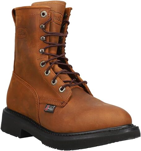 حذاء عمل Justin Boot Company (WSL) رجالي من Livestock باللون البني مقاس 8 بوصات برباط دائري ناعم عند الأصابع in Kuwait