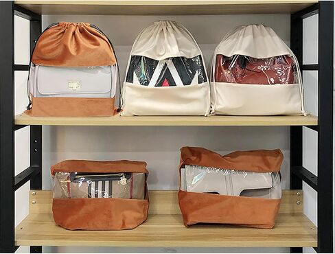Lckaey handbags Dust Bags for Purse and shoes-grade suede velvet Clear tote bag dust Storage Bags 3 Pack Y100camel-M in Saudi Arabia