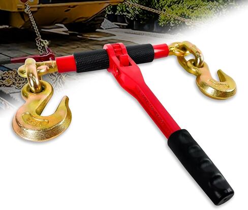 Ratchet Chain Binders 3/8'' - 1/2'' | Heavy Duty Load Binders w/Clevis Hooks | 9,200 Lbs Working Load | Compatible with G43, G70 & G80 Chains | Secure Tie Down Binder for Hauling and Towing in Kuwait