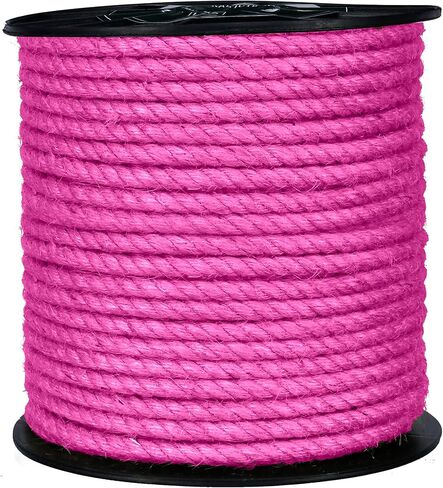 KIS Premium Natural Jute Rope 6MM (1/4 Inch 50 FT), Smell Free, Crafts, Cat Scratching, Home Decor, Biodegradable, Hemp Sisal Manila, Decoration, Camping, PET Friendly - Handmade DIY - Colorful… in Saudi Arabia