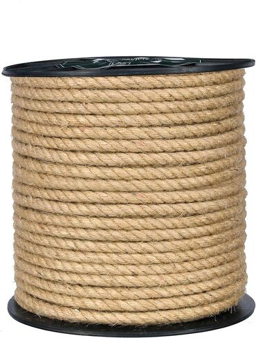 KIS Premium Natural Jute Rope 6MM (1/4 Inch 50 FT), Smell Free, Crafts, Cat Scratching, Home Decor, Biodegradable, Hemp Sisal Manila, Decoration, Camping, PET Friendly - Handmade DIY - Colorful… in Saudi Arabia