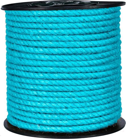 KIS Premium Natural Jute Rope 6MM (1/4 Inch 50 FT), Smell Free, Crafts, Cat Scratching, Home Decor, Biodegradable, Hemp Sisal Manila, Decoration, Camping, PET Friendly - Handmade DIY - Colorful… in Saudi Arabia