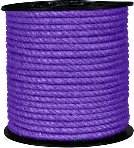 KIS Premium Natural Jute Rope 6MM (1/4 Inch 50 FT), Smell Free, Crafts, Cat Scratching, Home Decor, Biodegradable, Hemp Sisal Manila, Decoration, Camping, PET Friendly - Handmade DIY - Colorful… in Saudi Arabia