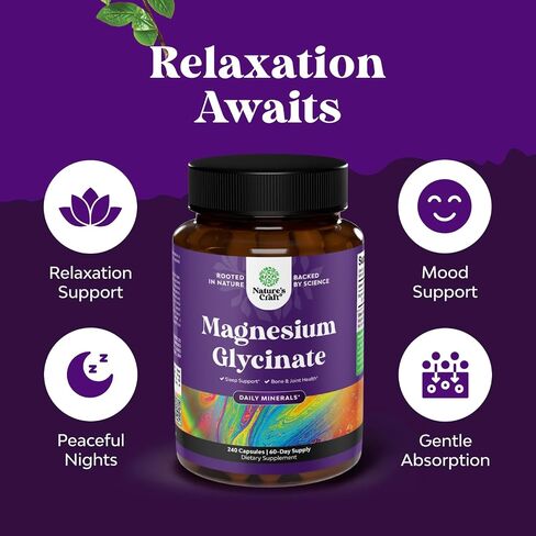 Pure Magnesium Glycinate 400mg Per Serving - Vegan High Absorption Chelated Magnesium Capsules for Women & Men with Elemental Magnesium 400mg for Mood Sleep and Relaxation Support - 30 Servings in Saudi Arabia