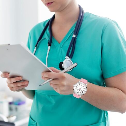 Nurse Watch for Nurses,Nursing Students,Medical Professionals,Doctors,with Variety Colors,Second Hand and 24 Hour,Soft Breathable Colour Silicone Band.Easy to Read Waterproof Watch. in Saudi Arabia