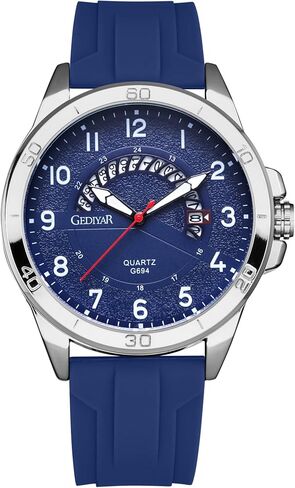 Waterproof Watch Analog Military Stylish Durable Timepiece for Men Adult Sports Wrist Quartz Watches,Silicone Strap in Saudi Arabia