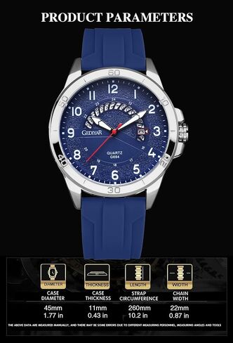 Waterproof Watch Analog Military Stylish Durable Timepiece for Men Adult Sports Wrist Quartz Watches,Silicone Strap in Saudi Arabia