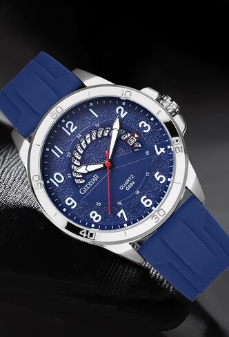 Waterproof Watch Analog Military Stylish Durable Timepiece for Men Adult Sports Wrist Quartz Watches,Silicone Strap in Saudi Arabia