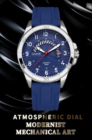 Waterproof Watch Analog Military Stylish Durable Timepiece for Men Adult Sports Wrist Quartz Watches,Silicone Strap in Saudi Arabia