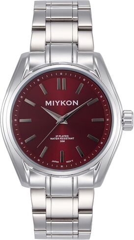 Miykon Stainless Steel Dress Watches for Men - 42mm Ion Polished Mens Watches with Scratch Resistant Glass - 100ft Water Resistant Mens Watch with Easy to Read Dial & Bold Indices in Kuwait