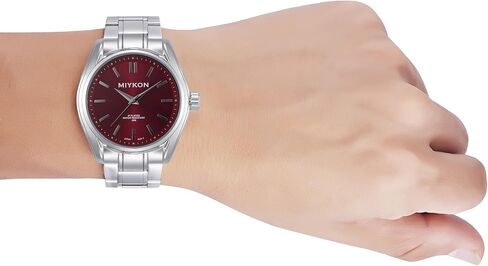 Miykon Stainless Steel Dress Watches for Men - 42mm Ion Polished Mens Watches with Scratch Resistant Glass - 100ft Water Resistant Mens Watch with Easy to Read Dial & Bold Indices in Kuwait