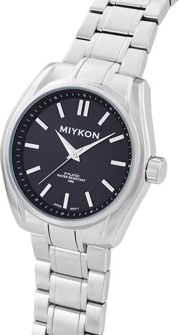 Miykon Stainless Steel Dress Watches for Men - 42mm Ion Polished Mens Watches with Scratch Resistant Glass - 100ft Water Resistant Mens Watch with Easy to Read Dial & Bold Indices in Kuwait