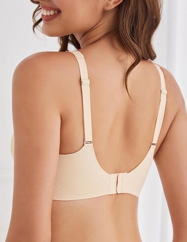 Seamless Bras for Women No Underwire Comfortable Adjustable Straps Padded Full Coverage V Neck Bralettes with Support in Saudi Arabia